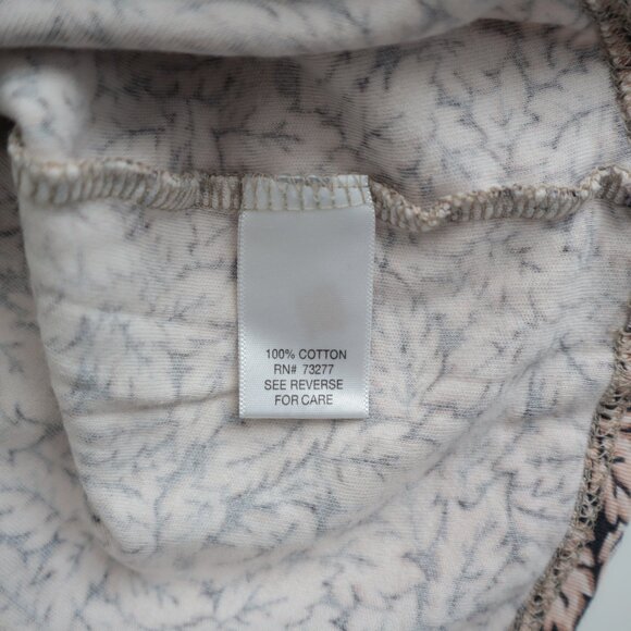 Croft & Barrow Leaf Print Cotton Top | M - Picture 3 of 5